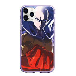 Чехол iPhone 11 Pro матовый One Punch Man Сайтама, цвет: 3D-светло-сиреневый