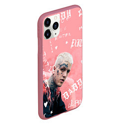 Чехол iPhone 11 Pro матовый Lil Peep тату розовый, цвет: 3D-малиновый — фото 2