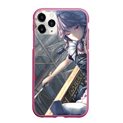 Чехол iPhone 11 Pro матовый Touhou Project Сакуя Izayoi, цвет: 3D-малиновый