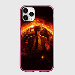 Чехол iPhone 11 Pro матовый Оппенгеймер и его детище, цвет: 3D-малиновый