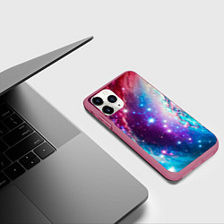 Чехол iPhone 11 Pro матовый Удивительная вселенная, цвет: 3D-малиновый — фото 2
