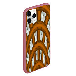 Чехол iPhone 11 Pro матовый Деревянные своды, цвет: 3D-малиновый — фото 2
