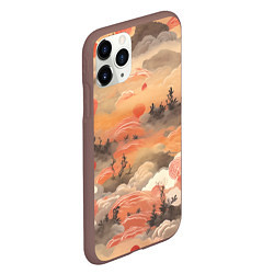 Чехол iPhone 11 Pro матовый Japen pattern, цвет: 3D-коричневый — фото 2