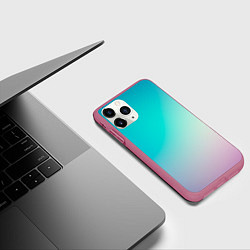 Чехол iPhone 11 Pro матовый Розовоголубые цвета, цвет: 3D-малиновый — фото 2
