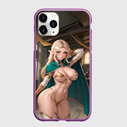 Чехол iPhone 11 Pro матовый Девушка эльф с аппетитными формами, цвет: 3D-фиолетовый