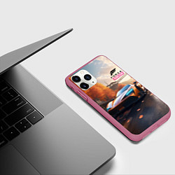 Чехол iPhone 11 Pro матовый Forza Horison осенний пейзаж, цвет: 3D-малиновый — фото 2