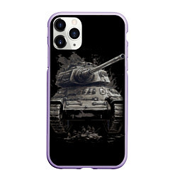 Чехол iPhone 11 Pro матовый Танк т54 русский, цвет: 3D-светло-сиреневый