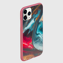 Чехол iPhone 11 Pro матовый Палитра масло, цвет: 3D-малиновый — фото 2