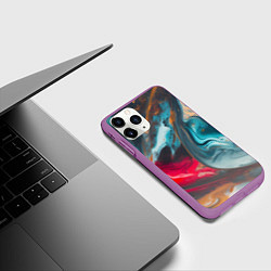 Чехол iPhone 11 Pro матовый Палитра масло, цвет: 3D-фиолетовый — фото 2