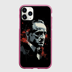 Чехол iPhone 11 Pro матовый Портрет Дон Вито Корлеоне, цвет: 3D-малиновый