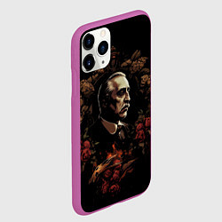 Чехол iPhone 11 Pro матовый Портрет Дон Вито Корлеоне, цвет: 3D-фиолетовый — фото 2
