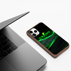 Чехол iPhone 11 Pro матовый CSGO neon green logo, цвет: 3D-коричневый — фото 2