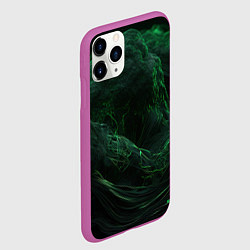 Чехол iPhone 11 Pro матовый Темно зеленая абстракция, цвет: 3D-фиолетовый — фото 2