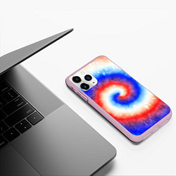 Чехол iPhone 11 Pro матовый Тай-дай Российский флаг, цвет: 3D-розовый — фото 2