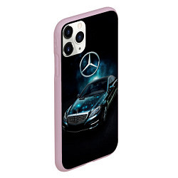 Чехол iPhone 11 Pro матовый Mercedes Benz dark style, цвет: 3D-розовый — фото 2