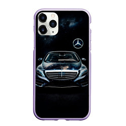 Чехол iPhone 11 Pro матовый Mercedes Benz, цвет: 3D-светло-сиреневый