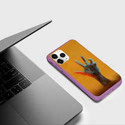 Чехол iPhone 11 Pro матовый Рука зомби, цвет: 3D-фиолетовый — фото 2