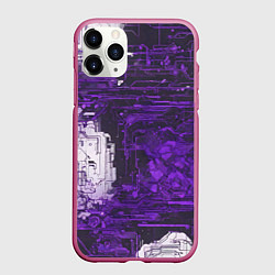 Чехол iPhone 11 Pro матовый Киберпанк заражение фиолетовое, цвет: 3D-малиновый