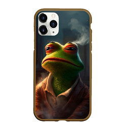 Чехол iPhone 11 Pro матовый Frog Pepe, цвет: 3D-коричневый