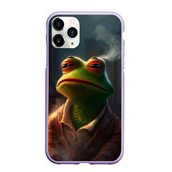 Чехол iPhone 11 Pro матовый Frog Pepe, цвет: 3D-светло-сиреневый