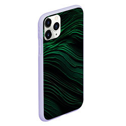 Чехол iPhone 11 Pro матовый Dark green texture, цвет: 3D-светло-сиреневый — фото 2