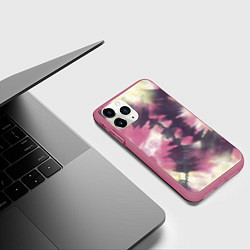 Чехол iPhone 11 Pro матовый Tie-Dye дизайн, цвет: 3D-малиновый — фото 2