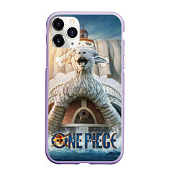 Чехол iPhone 11 Pro матовый Корабль One piece, цвет: 3D-светло-сиреневый