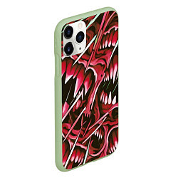 Чехол iPhone 11 Pro матовый Красные клыки, цвет: 3D-салатовый — фото 2