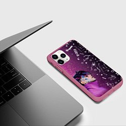 Чехол iPhone 11 Pro матовый Лил Пип тату фиолетовый, цвет: 3D-малиновый — фото 2