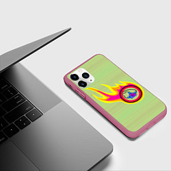 Чехол iPhone 11 Pro матовый Пожарная памятка, цвет: 3D-малиновый — фото 2