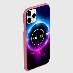 Чехол iPhone 11 Pro матовый Starfield space logo, цвет: 3D-малиновый — фото 2