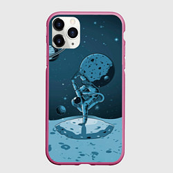 Чехол iPhone 11 Pro матовый Космический брейк, цвет: 3D-малиновый