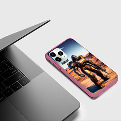 Чехол iPhone 11 Pro матовый Robot Fallout, цвет: 3D-малиновый — фото 2