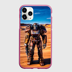 Чехол iPhone 11 Pro матовый Фалаут силовая броня, цвет: 3D-малиновый