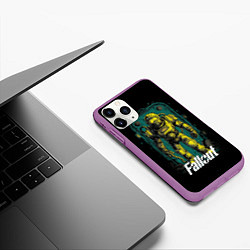 Чехол iPhone 11 Pro матовый Fallout poster style, цвет: 3D-фиолетовый — фото 2