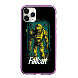 Чехол iPhone 11 Pro матовый Fallout poster style, цвет: 3D-фиолетовый