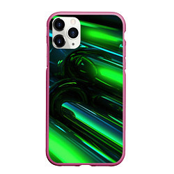 Чехол iPhone 11 Pro матовый Green elemetns, цвет: 3D-малиновый