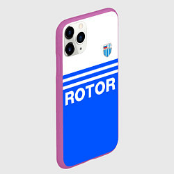 Чехол iPhone 11 Pro матовый ФК Ротор - синии линии, цвет: 3D-фиолетовый — фото 2