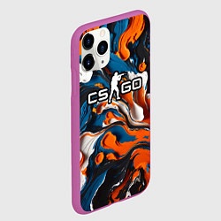 Чехол iPhone 11 Pro матовый Мазки краски - CS GO, цвет: 3D-фиолетовый — фото 2