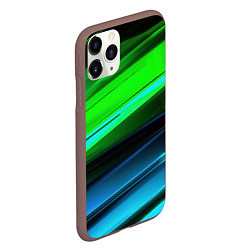 Чехол iPhone 11 Pro матовый Зеленая абстракция, цвет: 3D-коричневый — фото 2