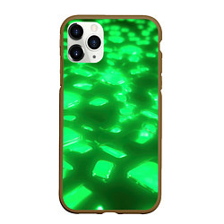 Чехол iPhone 11 Pro матовый Зеленые свечения, цвет: 3D-коричневый