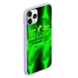 Чехол iPhone 11 Pro матовый Counter strike 2 green logo, цвет: 3D-светло-сиреневый — фото 2