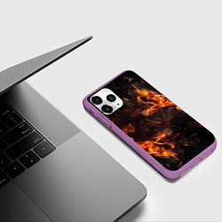 Чехол iPhone 11 Pro матовый Огонь и дым, цвет: 3D-фиолетовый — фото 2