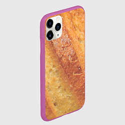 Чехол iPhone 11 Pro матовый Корочка батона, цвет: 3D-фиолетовый — фото 2