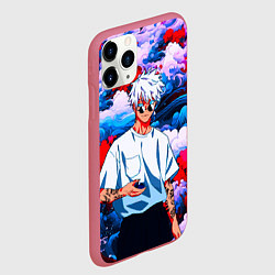 Чехол iPhone 11 Pro матовый Красавец Сатору Годжо - Магическая битва, цвет: 3D-малиновый — фото 2