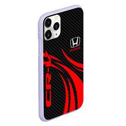 Чехол iPhone 11 Pro матовый Honda CR-V - красный и карбон, цвет: 3D-светло-сиреневый — фото 2
