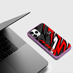 Чехол iPhone 11 Pro матовый Honda - CR-V - геометрия, цвет: 3D-фиолетовый — фото 2