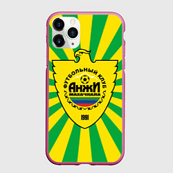 Чехол iPhone 11 Pro матовый Футбольный клуб Анжи, цвет: 3D-малиновый