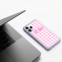 Чехол iPhone 11 Pro матовый Hi Ken - фраза и костюм Барби, цвет: 3D-светло-сиреневый — фото 2