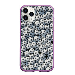 Чехол iPhone 11 Pro матовый Узор с мячиками, цвет: 3D-фиолетовый